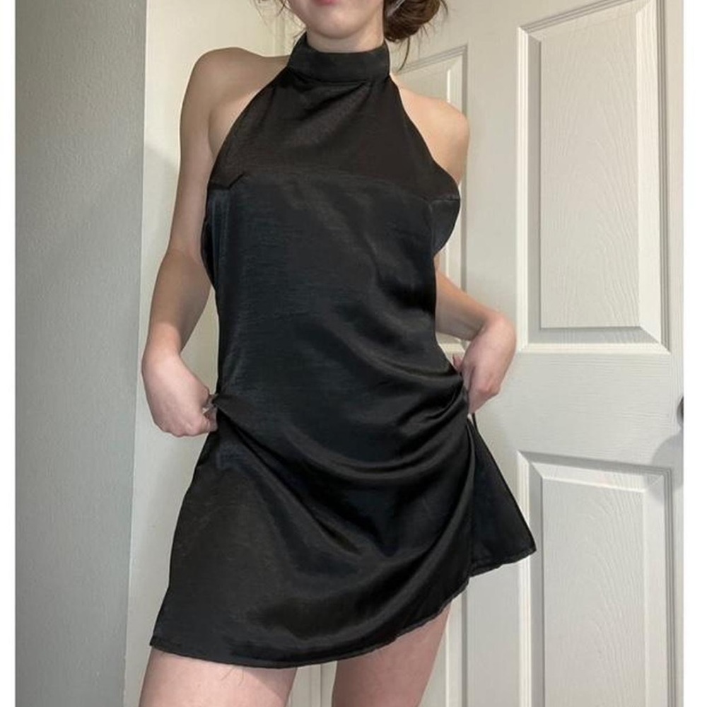 Urban Black Halter neck backless dress